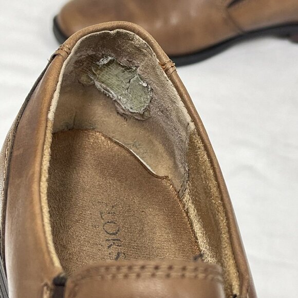 Florsheim Mens Size 10D Brown Leather Plain Toe Slip On Loafers Shoes main image 4